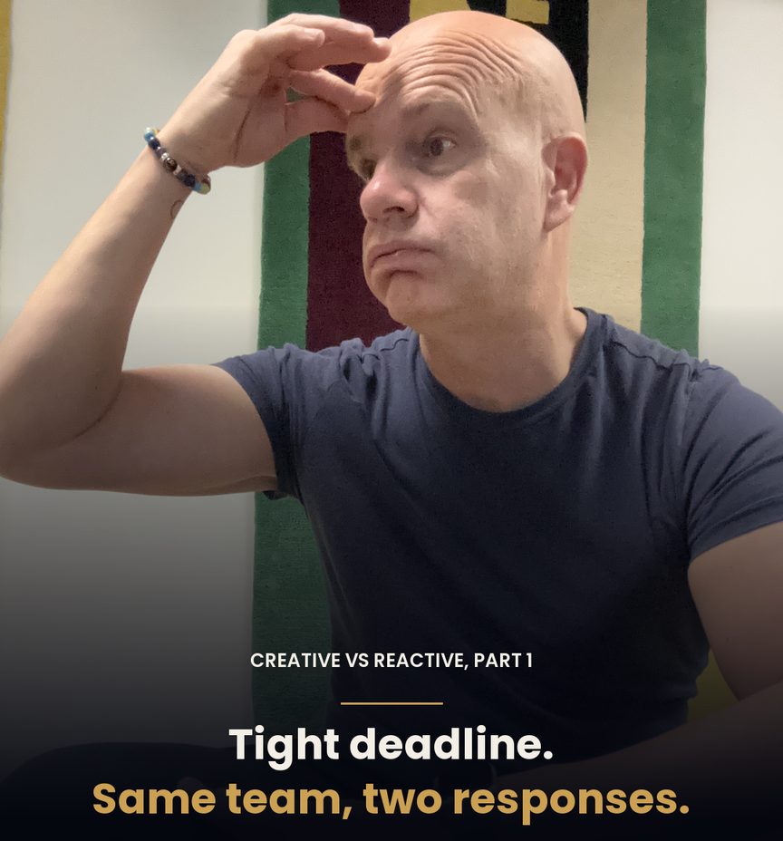 Thorsten Enderlin, hand on forehead: tight deadline, same team, two responses