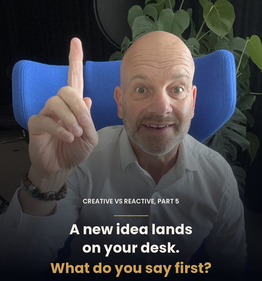 Thorsten Enderlin raising a finger: a new idea lands on your desk
